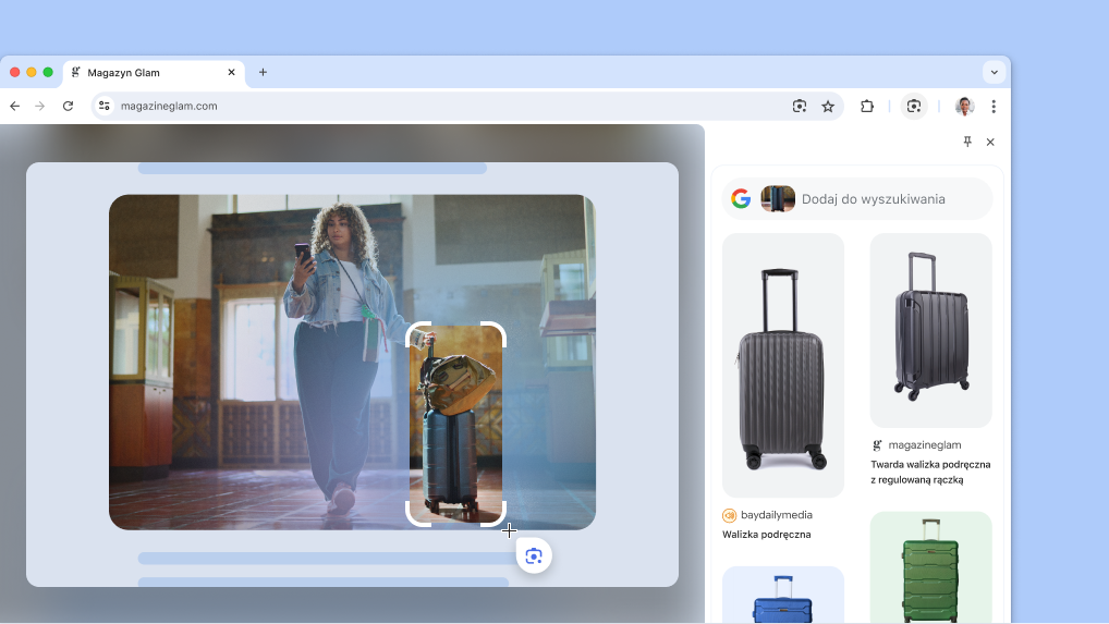 Obiektyw Google na stronie produktu.