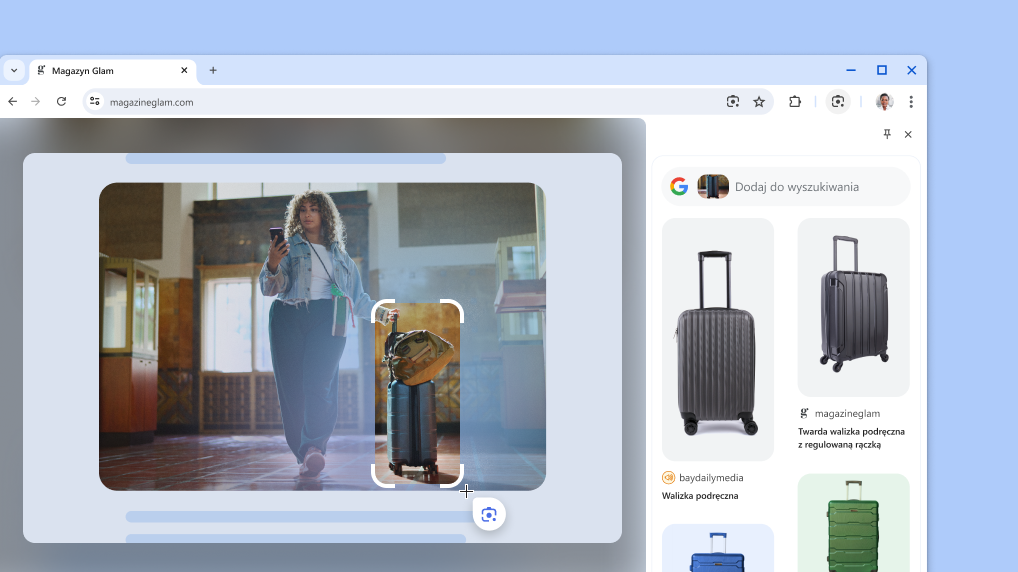 Obiektyw Google na stronie produktu.